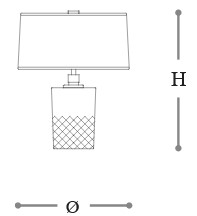 Dimensions of the Neroli Opera Italamp Table Lamp